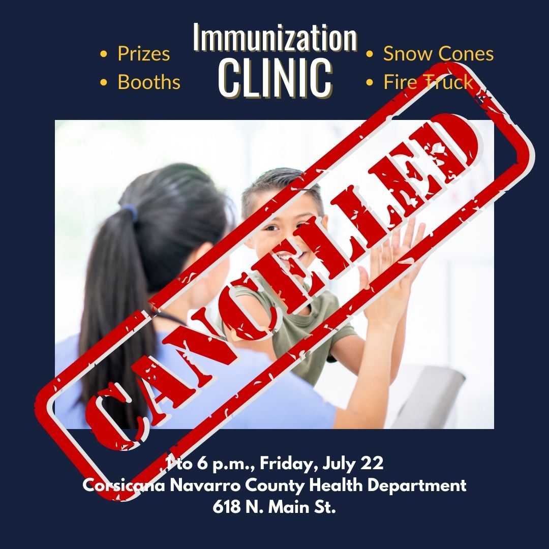 EVENT CANCELLED: Immunization Event To Be Rescheduled